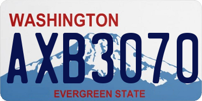 WA license plate AXB3070