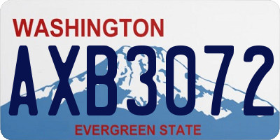 WA license plate AXB3072
