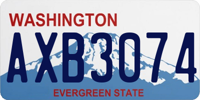 WA license plate AXB3074