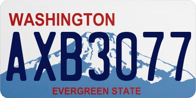 WA license plate AXB3077