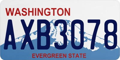 WA license plate AXB3078