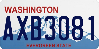 WA license plate AXB3081