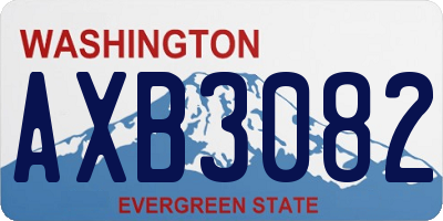 WA license plate AXB3082