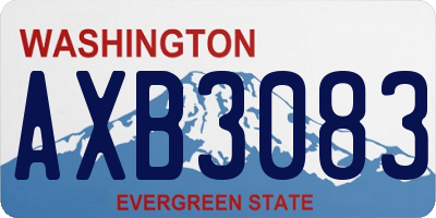 WA license plate AXB3083