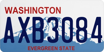 WA license plate AXB3084