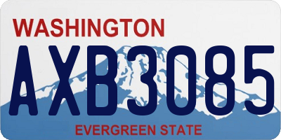 WA license plate AXB3085