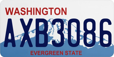 WA license plate AXB3086