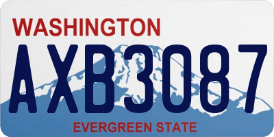WA license plate AXB3087