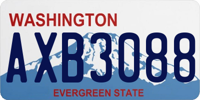 WA license plate AXB3088