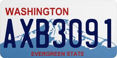 WA license plate AXB3091