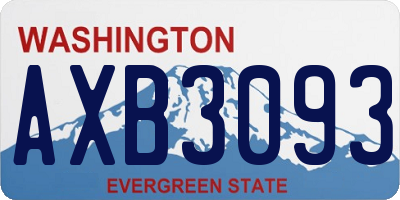 WA license plate AXB3093