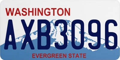 WA license plate AXB3096