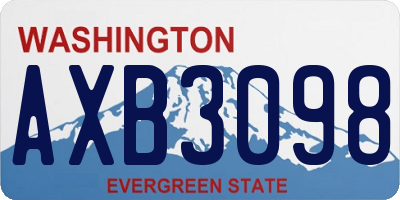 WA license plate AXB3098