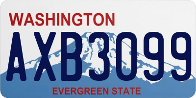 WA license plate AXB3099