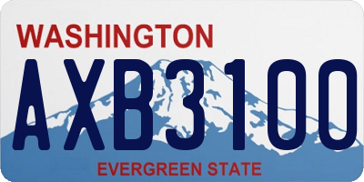 WA license plate AXB3100