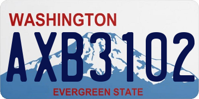 WA license plate AXB3102