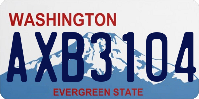 WA license plate AXB3104