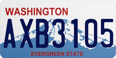 WA license plate AXB3105