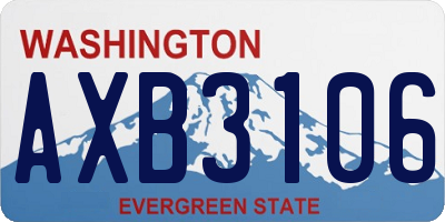 WA license plate AXB3106