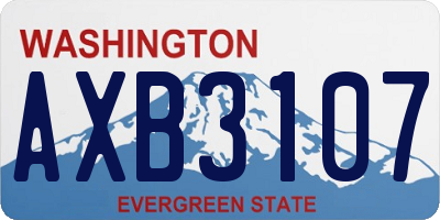 WA license plate AXB3107