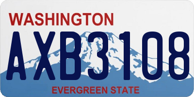WA license plate AXB3108