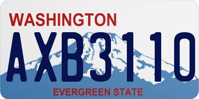 WA license plate AXB3110