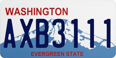 WA license plate AXB3111