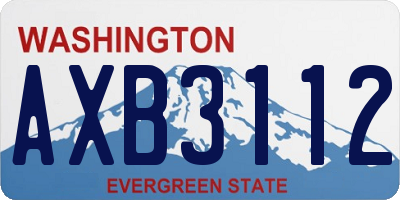 WA license plate AXB3112