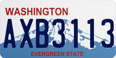 WA license plate AXB3113
