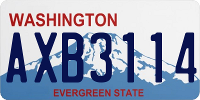 WA license plate AXB3114