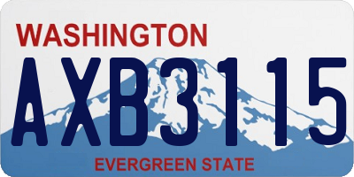 WA license plate AXB3115