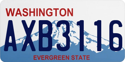 WA license plate AXB3116