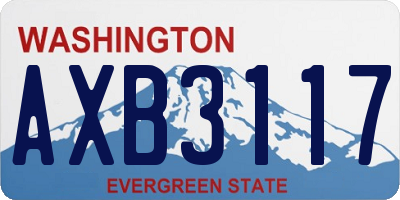 WA license plate AXB3117