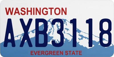 WA license plate AXB3118