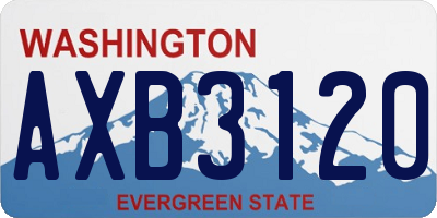 WA license plate AXB3120