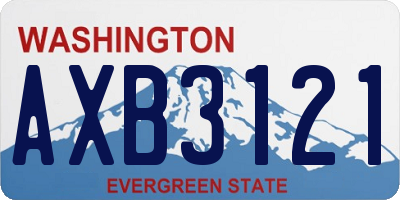 WA license plate AXB3121