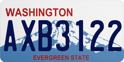 WA license plate AXB3122