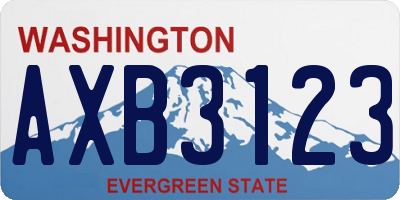 WA license plate AXB3123