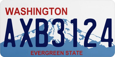 WA license plate AXB3124