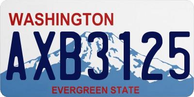 WA license plate AXB3125