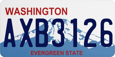 WA license plate AXB3126
