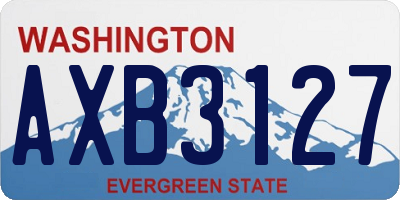 WA license plate AXB3127