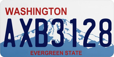 WA license plate AXB3128