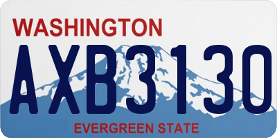 WA license plate AXB3130