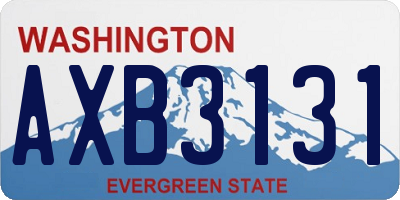 WA license plate AXB3131