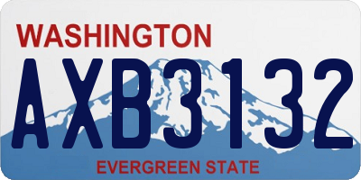 WA license plate AXB3132