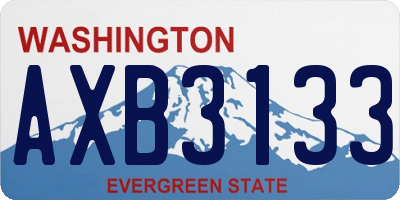 WA license plate AXB3133