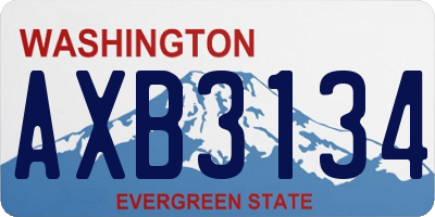 WA license plate AXB3134