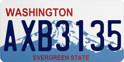 WA license plate AXB3135