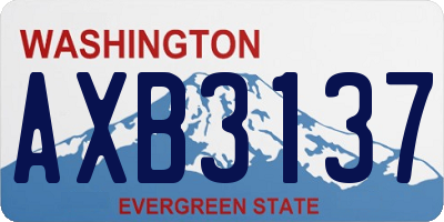 WA license plate AXB3137